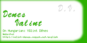 denes valint business card